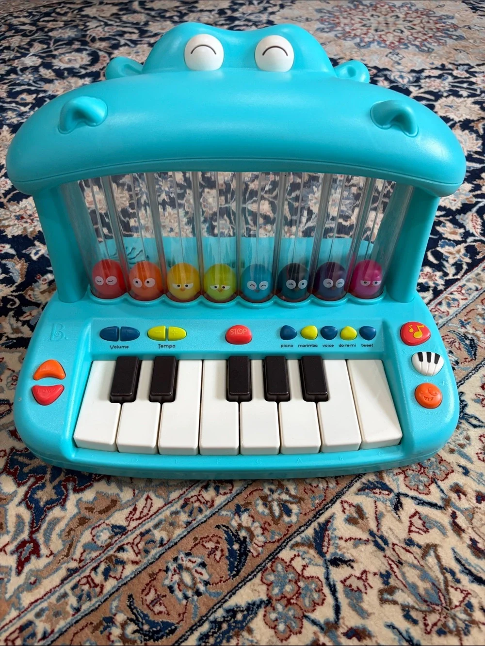 Blue Kids Musical Toy Piano with Colorful Balls. Brand new